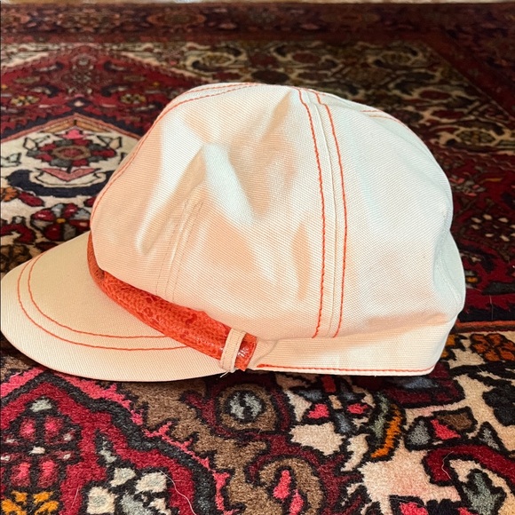 Nine West Cream and Orange Summer Newsboy Hat - Picture 5 of 7